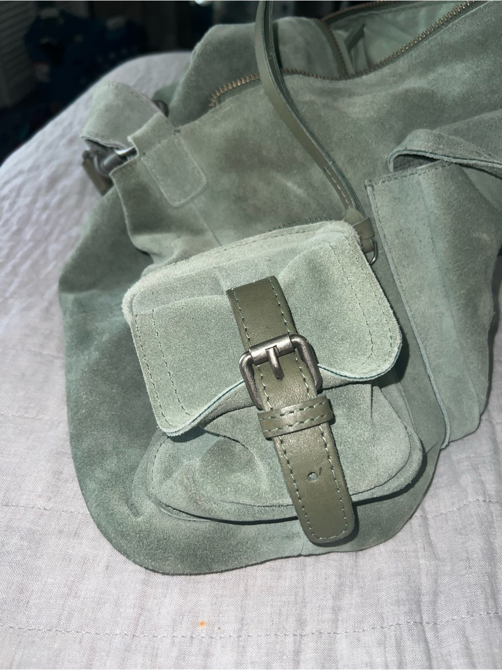 Free People Palermo Green Suede Hobo Bag - Picture 3 of 6